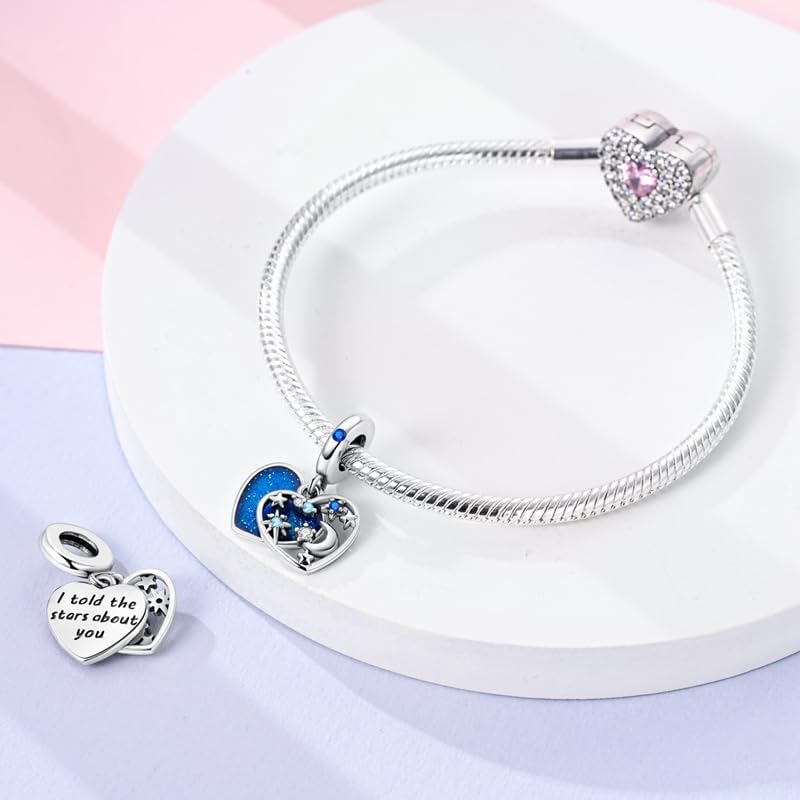 Hapour Store 925 Sterling Silver Charms for Bracelets Necklace European Jewelry Pendant Beads Charm for Women Mom - Image 1